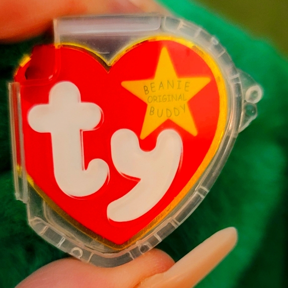 TY BEANIE BABY Erin *ULTRA RARE *Vtg Collectible  Green  BEAR 1996 14" NWT - Picture 3 of 10